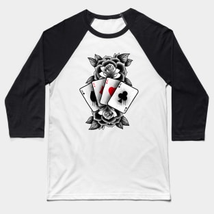 Playing cards and roses Baseball T-Shirt